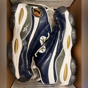 EUC Reebok The Answer DMX OG Allen Iverson Men’s Basketball Shoe Blue Gold White